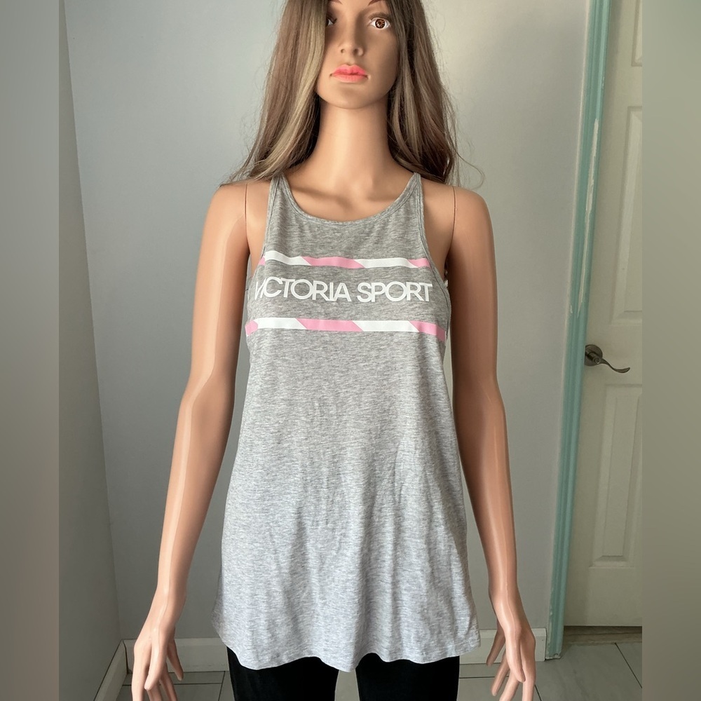 Victoria Sport Gray and Pink Tank Top